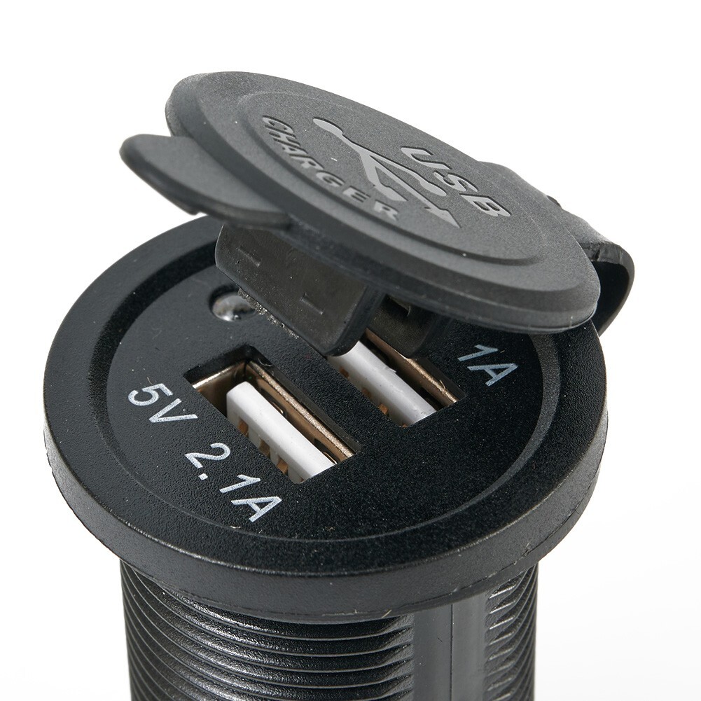 New Useful Cigarette Dual USB Charger Parts Black Plug Power