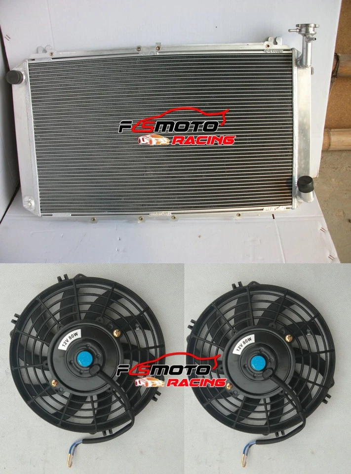 3Row Aluminium Radiateur+Fans pour Nissan Y60 PATROL GQ 4.2L Petrol 1987-1997 MT - Imagen 2 de 4