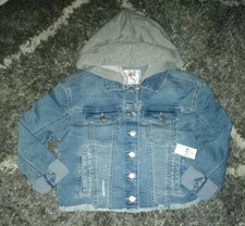 Girls justice hooded denim jacket size 12 new