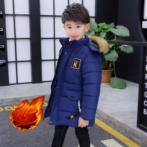 Boys Down Jacket Coat Overcoat Cotton Warm Thicken Winter Plus Size Children's - Picture 10 of 10