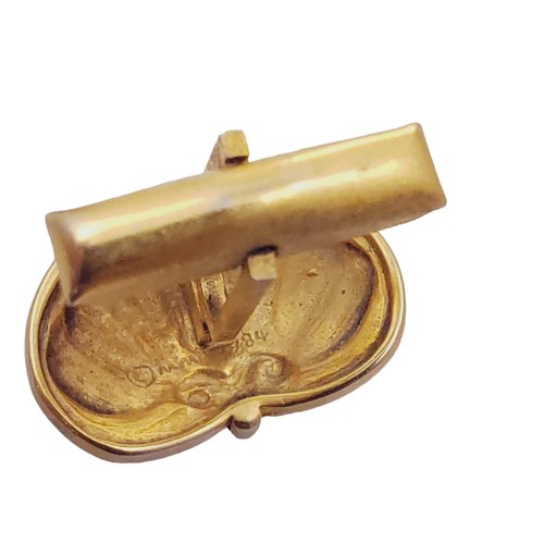 Vintage 1984 MMA Scalloped Gold Tone Cufflinks - Picture 6 of 7
