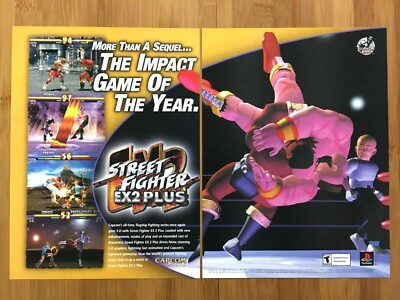 Street Fighter EX2 Plus Playstation 1 PS1 2000 Vintage Print Ad/Poster Official