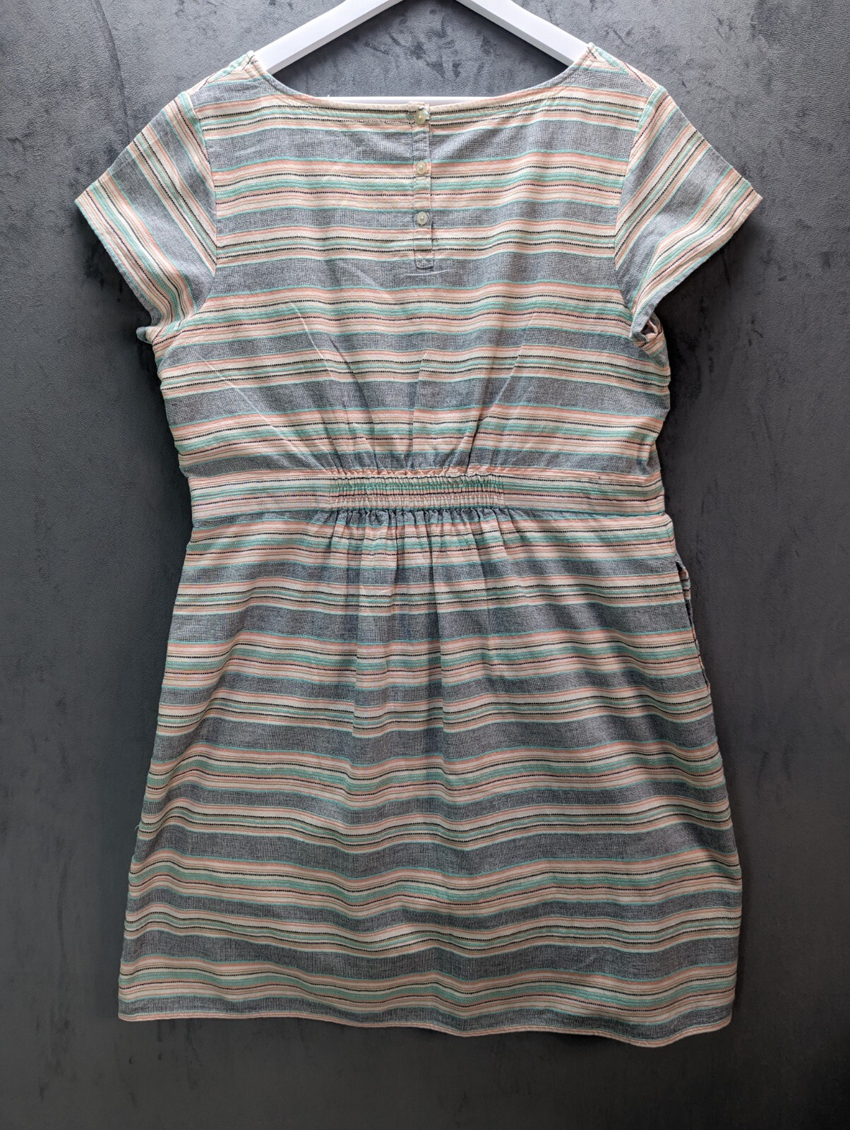 Fat face Smock Dress Size 18 100% Cotton Woven Multicolour Stripe With Pockets image 10