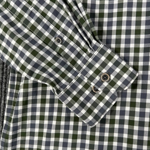 Hart Schaffner Marx Shirt Mens Large Green Check Long Sleeve Button Up Casual - Picture 6 of 13