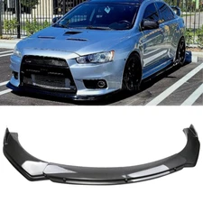 Front Bumper Lip Splitter Spoiler Body Kit Carbon Fiber For Mitsubishi Lancer