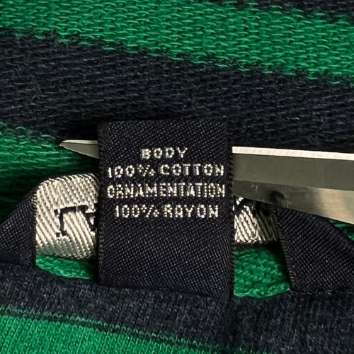 Lands' End Nautical Anchor Breton Stripe French Terry Sweater 2X 20W 22W PLUS - Picture 8 of 8