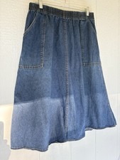Vintage denim blue women s skirt small