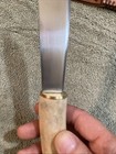 Beautiful Custom Made Buck Horn fixed blade knife with leather sheath — photo 5