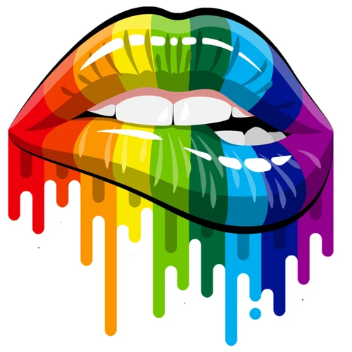 LGBTQ Rainbow Lips Pride Self Adhesive Vinyl Sticker