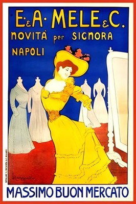 E&A Mele & C. (1900s) Vintage Fashion Poster    - 24x36  Hi-Res  Print - 200