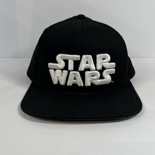 Star Wars Snapback Hat Black Flat Bill Embroidered Logo