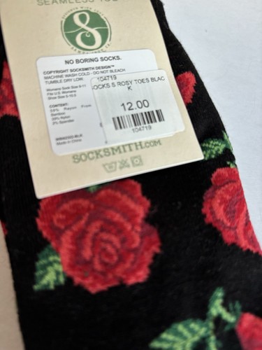 Socksmith Women's Bamboo Crew Socks Rosy Toes Red Roses Novelty Footwear - Bild 5 von 6
