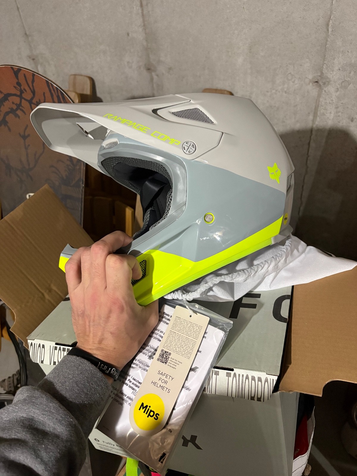 Helmet Full Face Large Gray Yellow