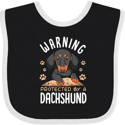 Inktastic Protected By A Dachshund Dog Baby Bib Pet Humor Clothing Infant