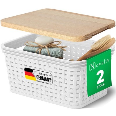 Novaliv Aufbewahrungsbox 2x Aufbewahrungsbox, 2x Holzdeckel