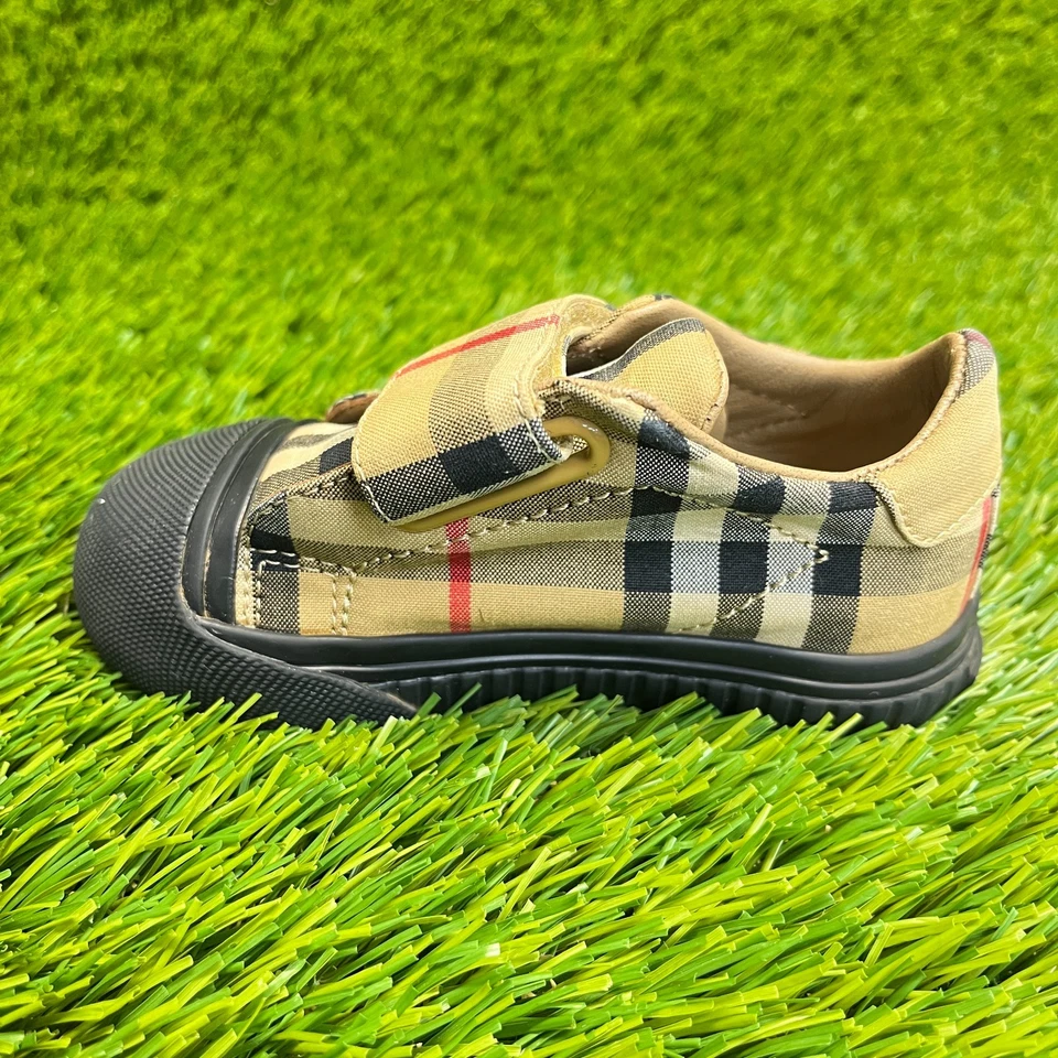 Burberry Nova чек низкий ребенка ясельного возраста размер 21 5,5 C коричневый черный Athletic туфли кроссовки - Изображение 2 из 4