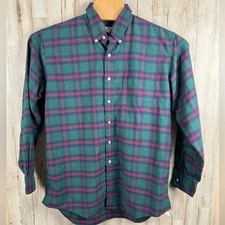 VINTAGE L.L Bean Men's Plaid Button Down Shirt Long Sleeve USA Made 7-35 Size L