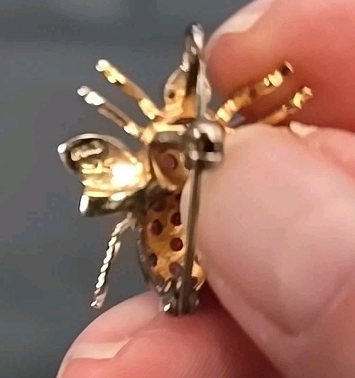 Vintage Serling Silver Bee Bug Ruby & Cubic Zirco… - image 8