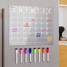 Neatsure Acrylic Magnetic Dry Erase Board Calendar for Fridge, Clear Monthly Pla