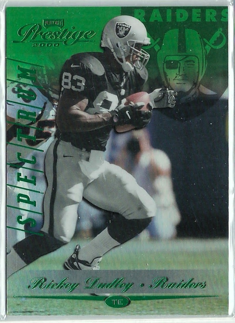 2000 Playoff Prestige Rickey Dudley GREEN Spectrum #d/25 Oakland LA Raiders