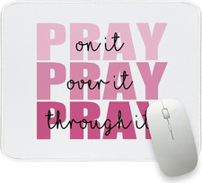 Pink Christian Mouse Pad Bible Verses Small Mouse Pads for Desk, Pray over It Pr