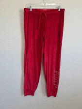 Juicy Couture Pull On Red Velour Pajamas Pants Women's Size L