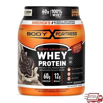 Super Advanced Whey Protein Powder Cookies N' Crème 60g Protein BCAA Recovery US