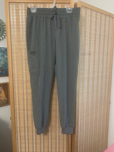 Koi Basics Womens Size Small Regular Jogger Scrub Gray Black Stripe