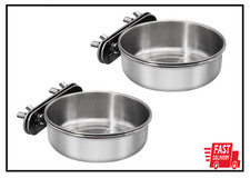 2 Pcs Small Bird Feeding Dish Cups Parrot Food Bowl Cage with Small 2 Pack New