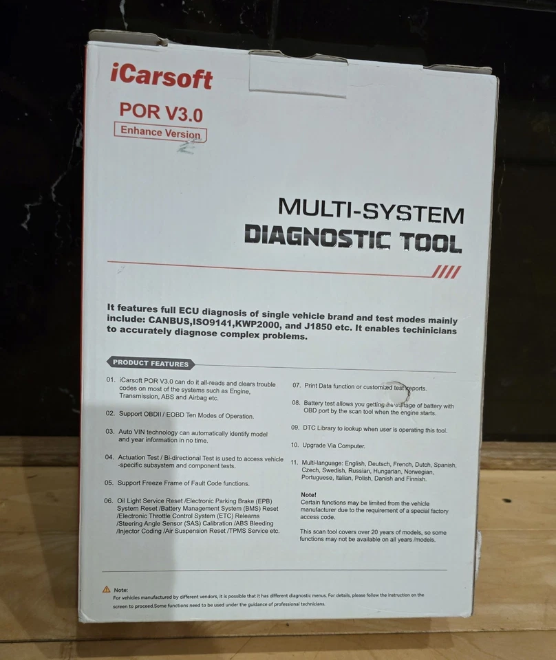 Herramienta de diagnóstico iCarsoft POR V3.0 para Porsche/Cayenne con VIN automático/prueba rápida/A Foto 4 de 4