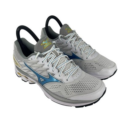 Mizuno Wave Rider 20 Shoes Womens Size 7.5 White Blue Yellow Running Sneakers