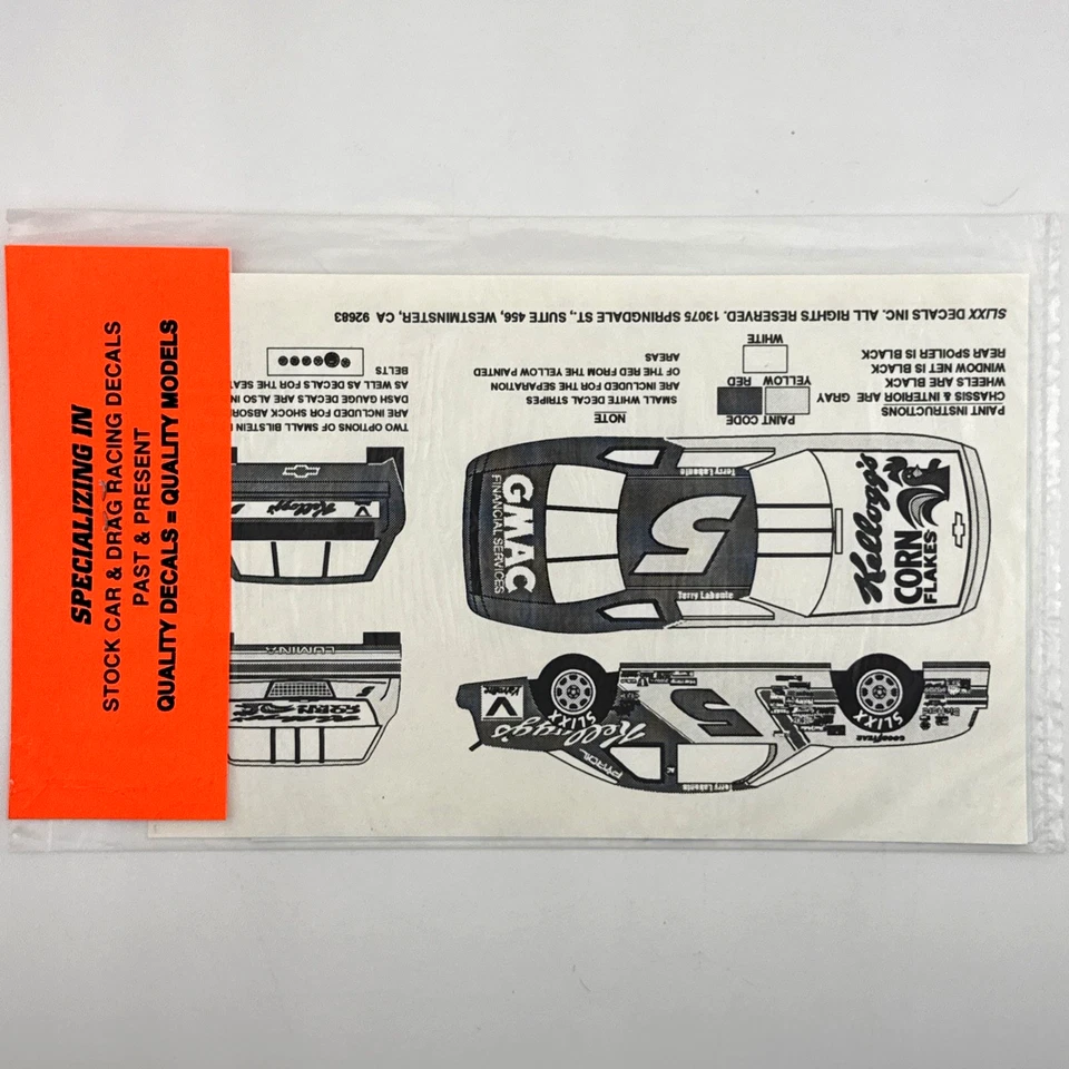 Slixx NASCAR 1028 5 Kellogg's Flakes Terry Labonte Chevy Waterslide Decals 1/24 - Image 2 of 4