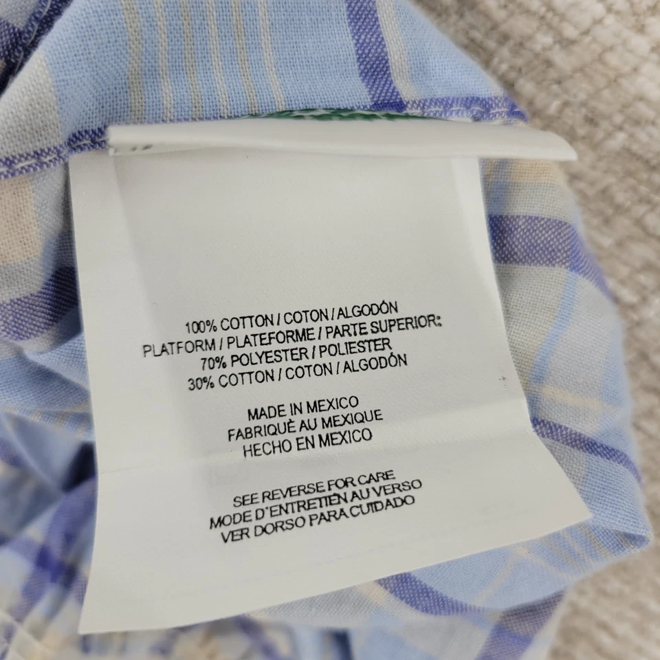 Vintage Laura Ashley Emilie Dust Ruffle Queen Blue Cream Plaid Cotton Bedskirt - Image 4 of 4