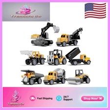 8Pc Alloy Mini Construction Vehicles Set - Educational Die-Cast Toys for Kids