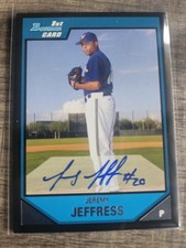 2007 Topps Bowman 1st Card Jeremy Jeffress Autograph Rookie Card No BP115