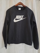 Nike Sportswear Fleece Club Crew Sweatshirt, Black/White Top Women's Size Small