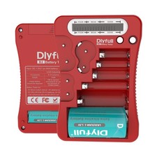 Dlyfull Battery Tester, LCD Display Universal Checker Compact, Red
