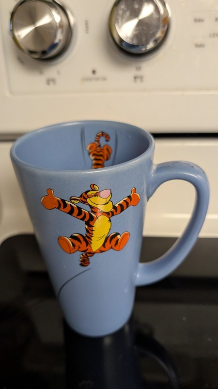 Disney Store Bouncing Tigger Mug Tall Heavy Blue Orange Winnie The Pooh Tiger 🧡
