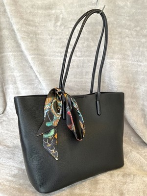 FABELHAFTE XL SCHWARZE WIRKLICH WEICHE SCHULTERTASCHE SHOPPER TYP MIT REISSVERSCHLUSSBEUTEL TASCHE  