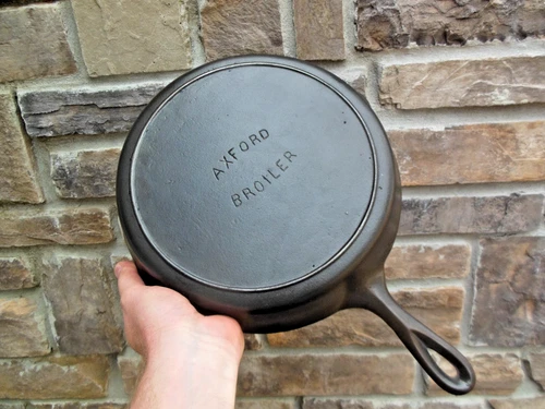 Vintage Lodge Axford Cast Iron Broiler Skillet Pan No Notch Nice! Pat 1931