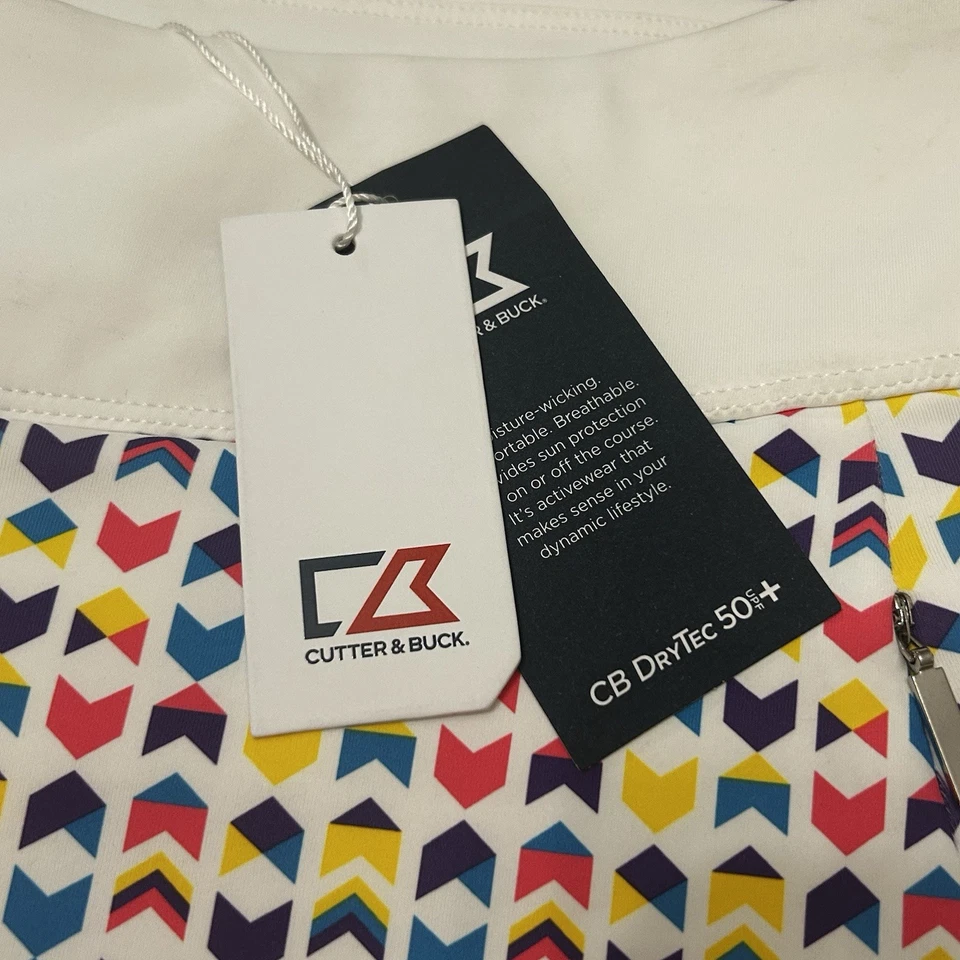 Saia feminina AOP geométrica Cutter & Buck tamanho L Skort DryTec Golf 50 UPF nova com etiquetas - Imagem 4 de 4