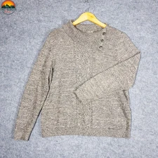 CJ Banks Pullover Sweater Gray Cotton Long Sleeve Crew Neck Women's Plus Sz 14W