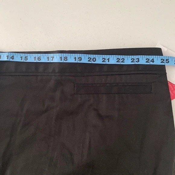 Pantalones Maggie Barnes Mujer Plus 30W Negro Mezcla Algodón Minimalista Negocios Informales Foto 4 de 4