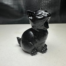 Natural Crystal Mineral Specimen Obsidian ,Hand Carved .CAT. Gift