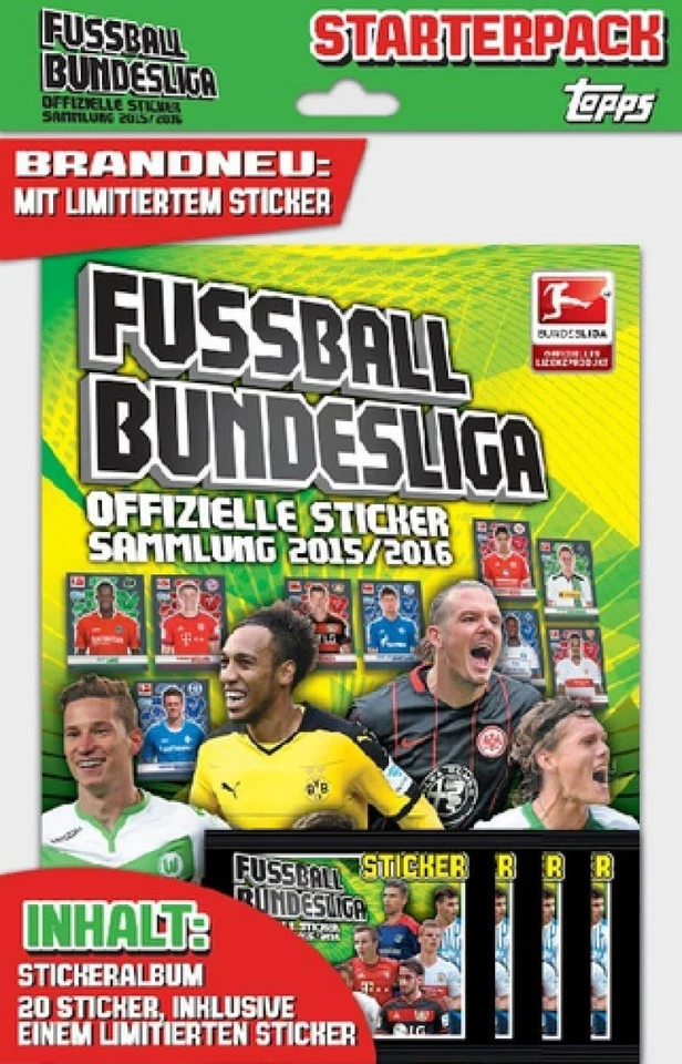 TOPPS Fussball Bundesliga 2015/2016 - Starter Set (Leeralbum + Tüten) - Bild 1 von 1