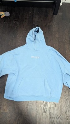 Yourturn Oversized Hoodie ''OFF LIMITS'' Light Blue Size M   Berlin 2001 Print