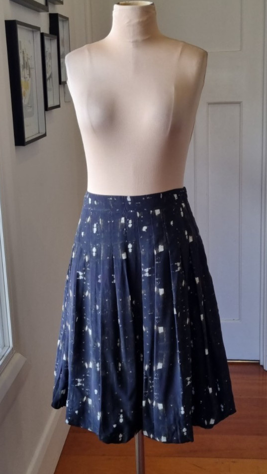 Anna thomas size 10 Black, Brown & Cream silk Bubble hem skirt