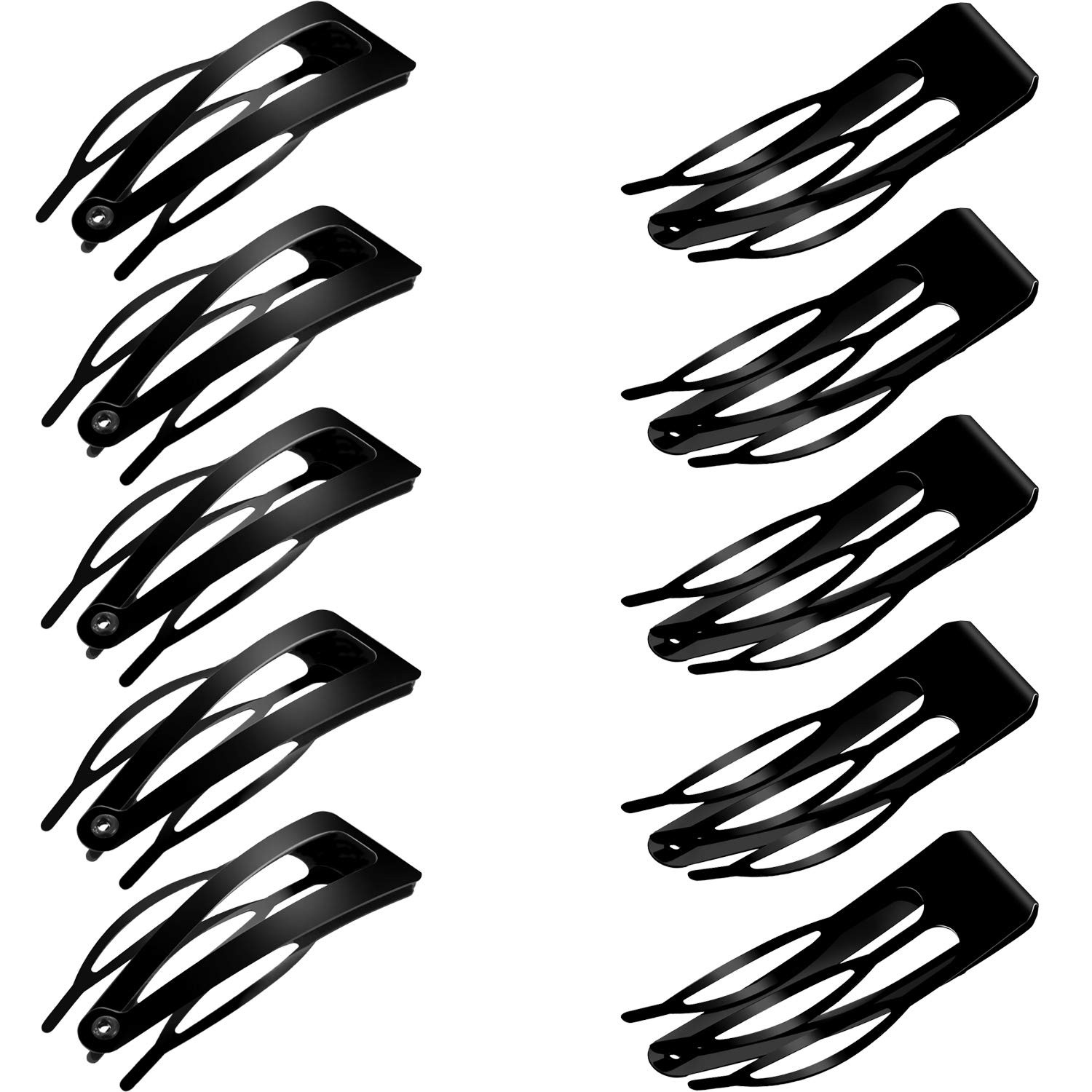 24 Pieces Double Grip Hair Clips Metal Snap 24 count (Pack of 1), Black