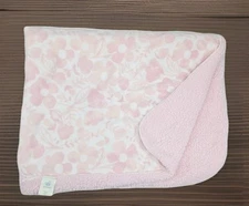 Cloud Island Pink White Floral Baby Blanket Sherpa Reversible Security Daisy 