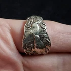 Vintage Sterling Silver Spoon Ring Sz 9 Birds
